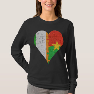 Irish Burkinabe Flag Herz T-Shirt