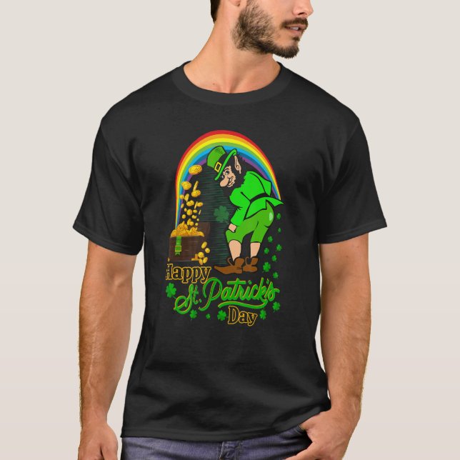 Irish C Happy St Patrick's Day  Quote Shamrock T-Shirt (Vorderseite)