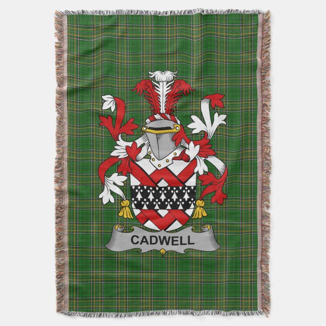 Irish Cadwell oder Caddell Coat of Arms Family Cre Decke (Vorderseite Vertikal)