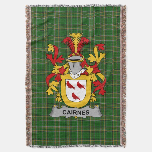 Irish Cairnes Coat of Arms Familienwappen Irland Decke (Vorderseite Vertikal)