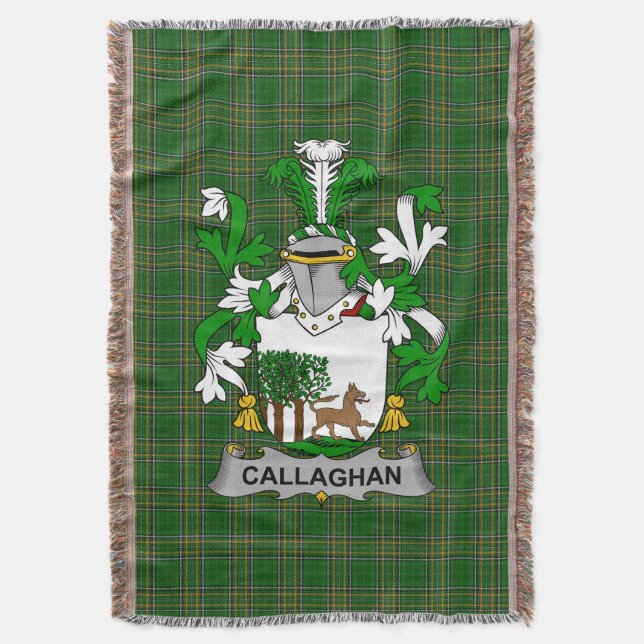 Irish Callaghan oder O_Callaghan Coat of Arms Fami Decke (Vorderseite Vertikal)