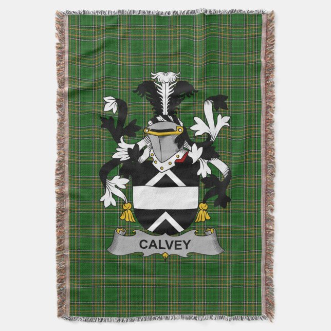 Irish Calvey oder McElwee Coat of Arms Familienwap Decke (Vorderseite Vertikal)