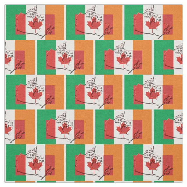 IRISH CANADIAN FLAGS Stolzes Erbe Stoff (Muster)