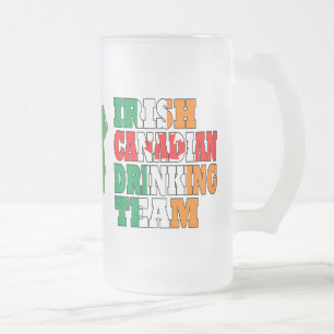 Irish Canadian St Patricks Day Mattglas Bierglas