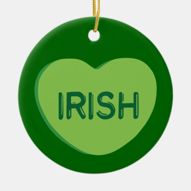 Irish Candy Heart Keramikornament (Vorne)