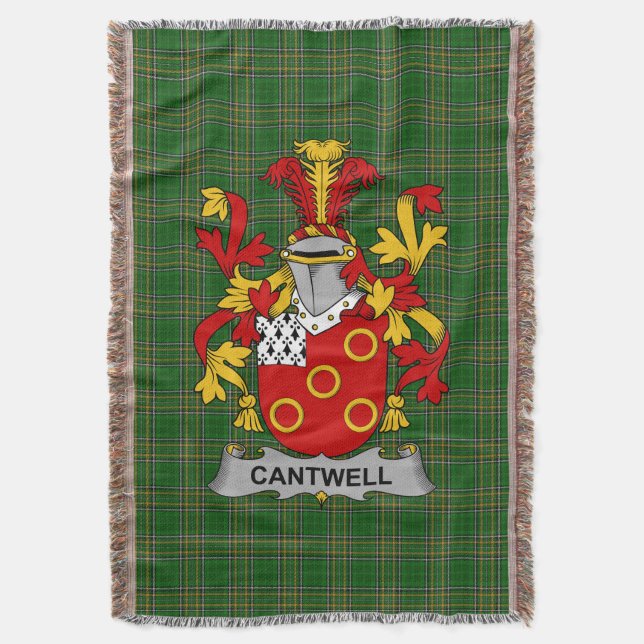 Irish Cantwell Coat of Arms Familienwappen Irland Decke (Vorderseite Vertikal)