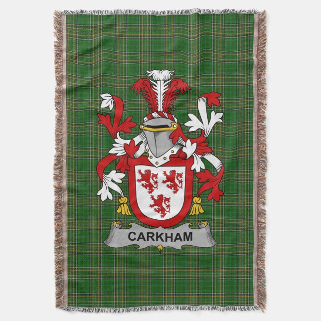 Irish Carkham Coat of Arms Familienwappen Irland Decke (Vorderseite Vertikal)