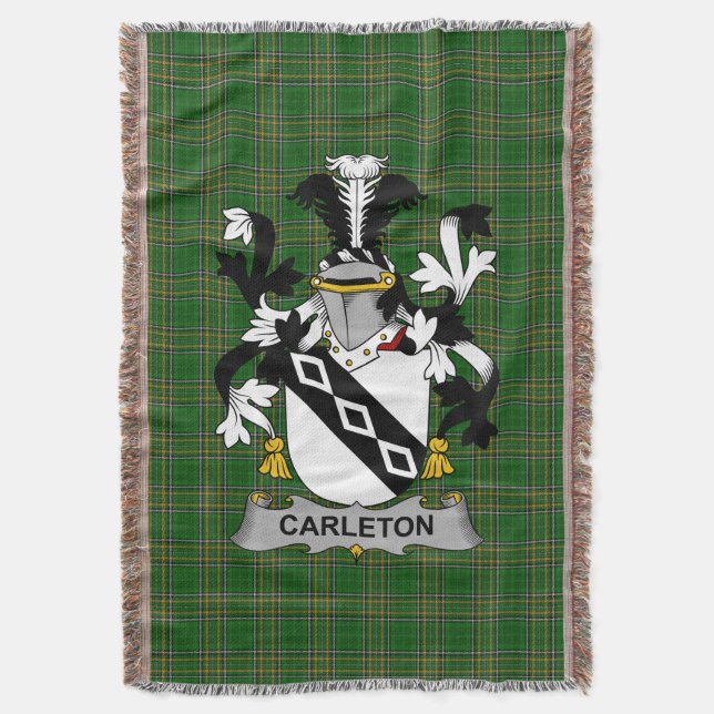 Irish Carleton Coat of Arms Familienwappen Irland Decke (Vorderseite Vertikal)