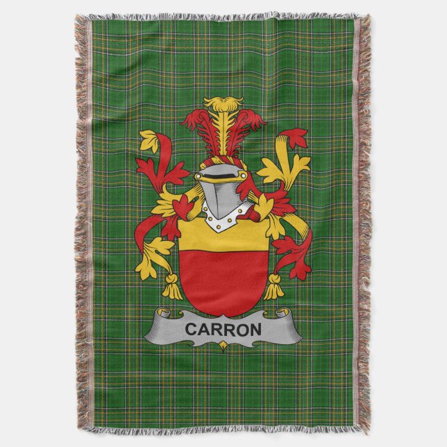 Irish Carron Coat of Arms Familienwappen Irland Decke (Vorderseite Vertikal)