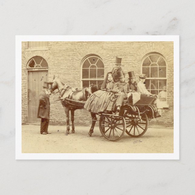 Irish Cart and Horse 1800 Postkarte (Vorderseite)