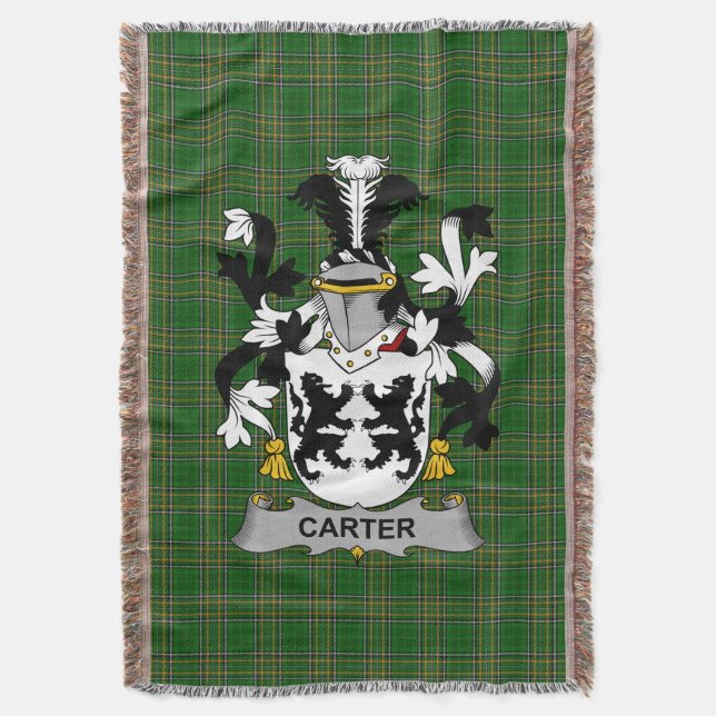 Irish Carter Coat of Arms Familienwappen Irland Decke (Vorderseite Vertikal)