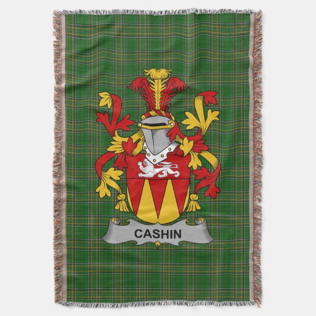 Irish Cashin oder McCashine Coat of Arms Family Cr Decke (Vorderseite Vertikal)
