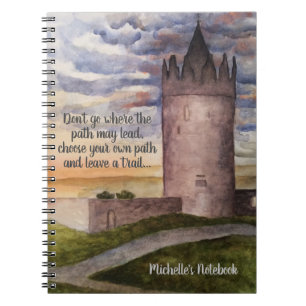 Irish Castle and Landschaft Water Color Notebook Notizblock
