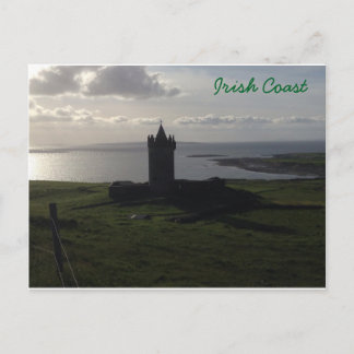 Irish Castle on Coast Postcard Postkarte