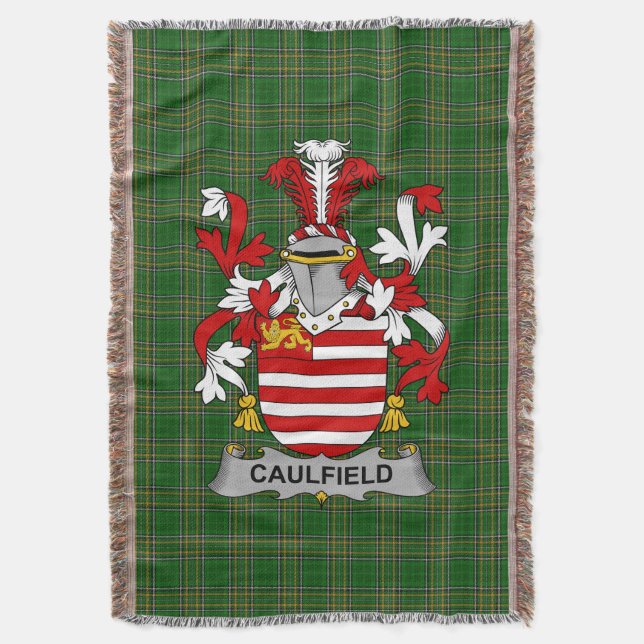 Irish Caulfield oder Gaffney Coat of Arms Family C Decke (Vorderseite Vertikal)