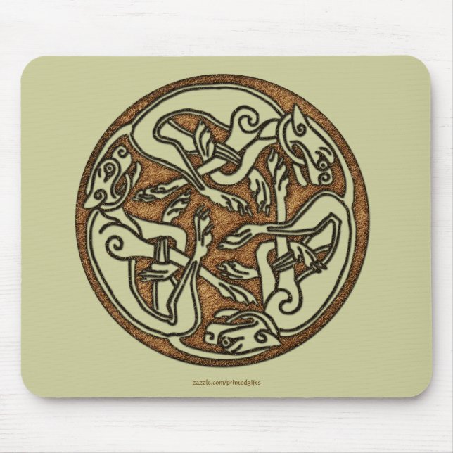 Irish Celtic 3-Dog Symbol Mousepad (Vorne)
