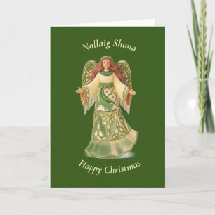 Irish Celtic Angel Weihnachtskarte Feiertagskarte