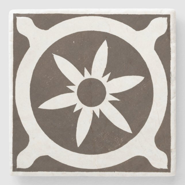 Irish Celtic Art Design Black Star Steinuntersetzer (Vorderseite)