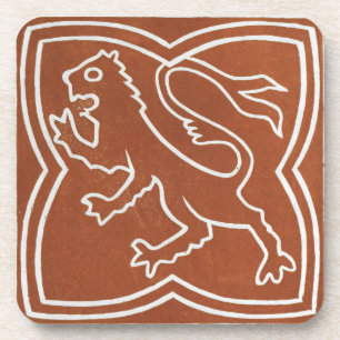 Irish Celtic Art Design Red Lion Tile Getränkeuntersetzer