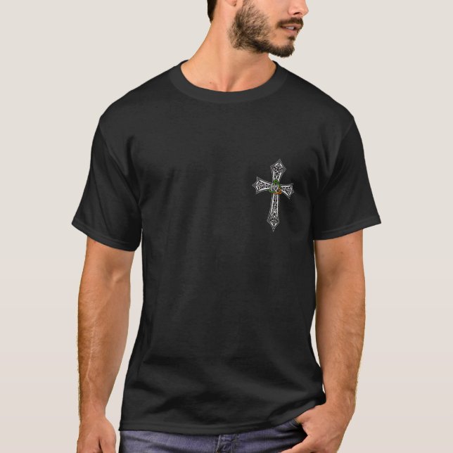 Irish Celtic Cross Christ Celtic Knot Ireland Flag T-Shirt (Vorderseite)