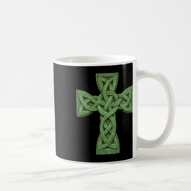 Irish Celtic Cross Knot Christlich Heilige Trinity Kaffeetasse (Rechts)