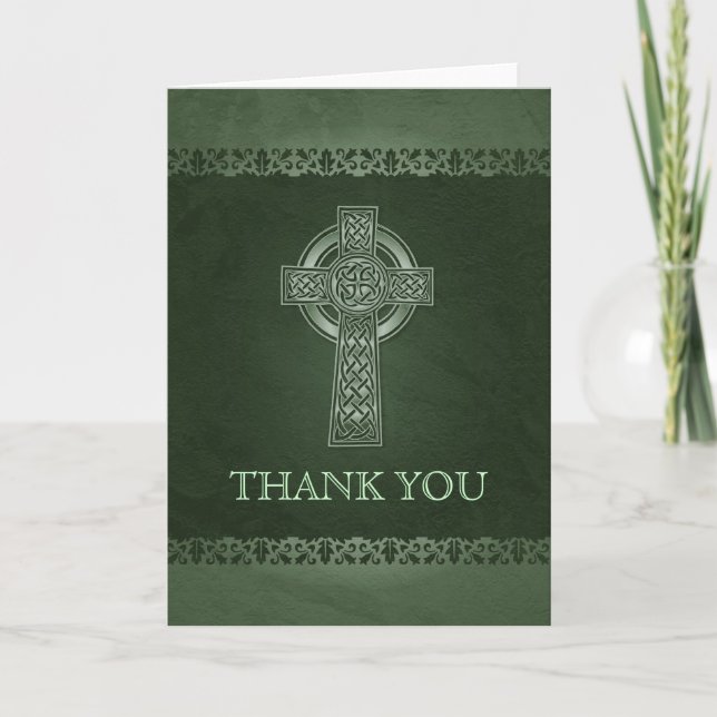 Irish Celtic Cross Wedding Dankeschön Card Dankeskarte (Vorderseite)