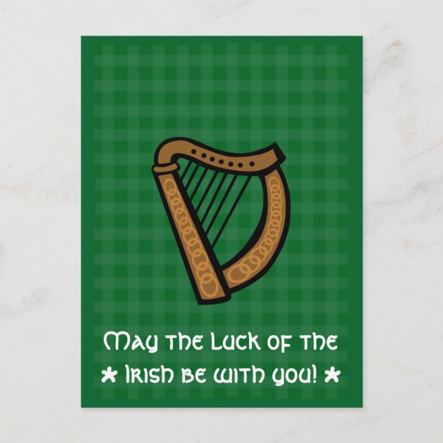 Irish Celtic Harp Saint Patrick's Day Postkarte (Vorderseite)