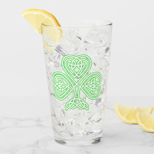 Irish Celtic Kleeblatt Glas (Vorderseite Ice)