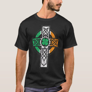 Irish Celtic Knot Christlich Cross Ireland Flag Sh T-Shirt
