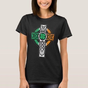 Irish Celtic Knot Christlich Cross Ireland Flag Sh T-Shirt