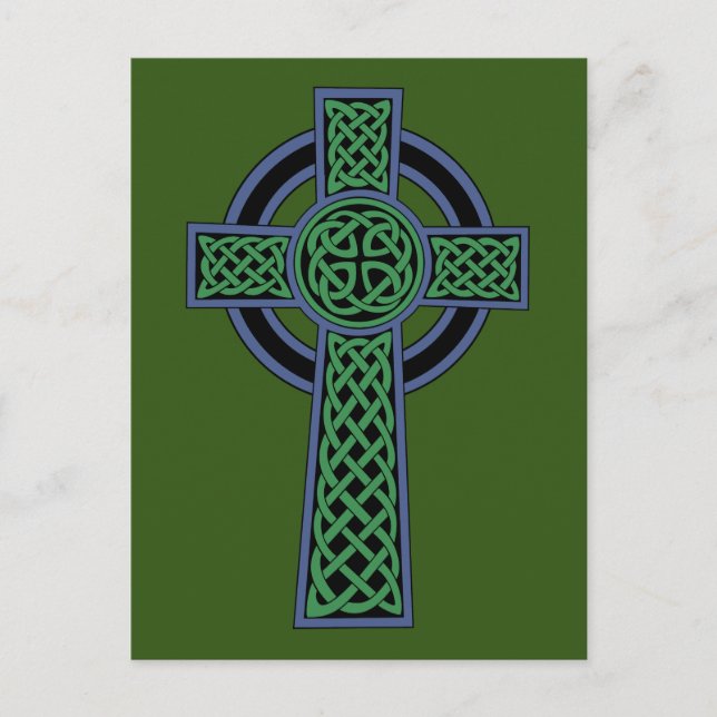 Irish Celtic Knot Cross Postkarte (Vorderseite)