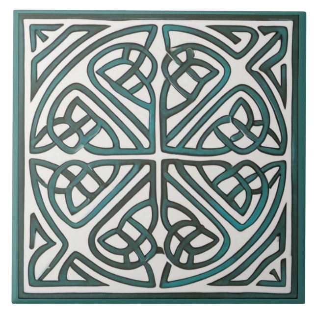 Irish Celtic Knot Keramik Tile Fliese (Vorderseite)