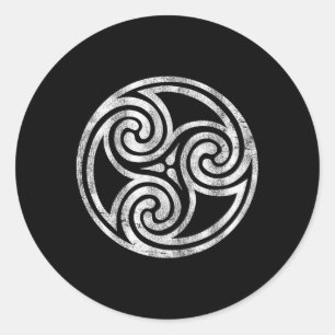 Irish Celtic Knot Newgrange Ireland Spiral Triskel Runder Aufkleber