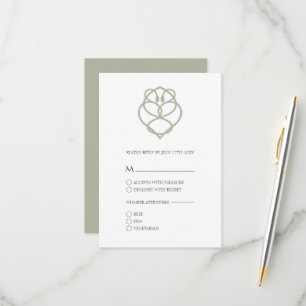 Irish Celtic Swan Liebe Knot Wedding RSVP Card Karte