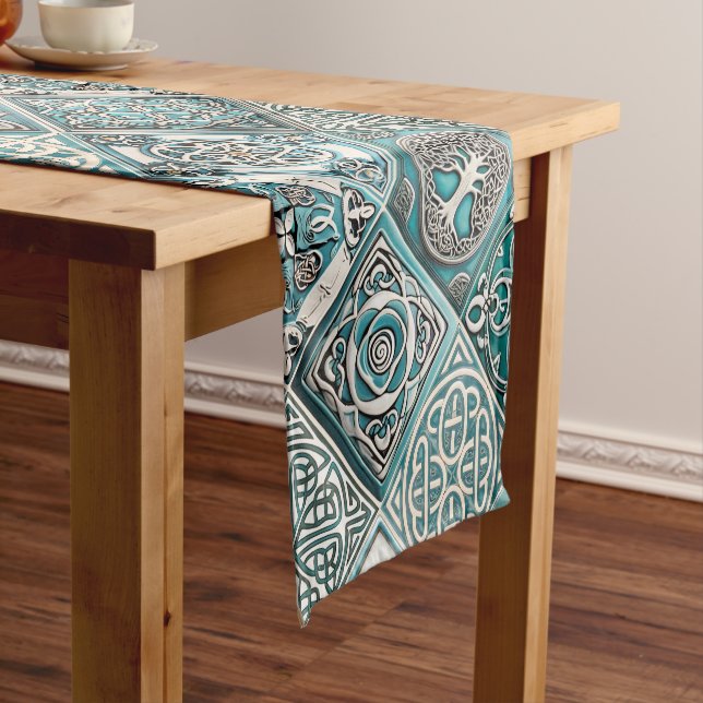 Irish Celtic Tiles Kurzer Tischläufer (Beispiel)