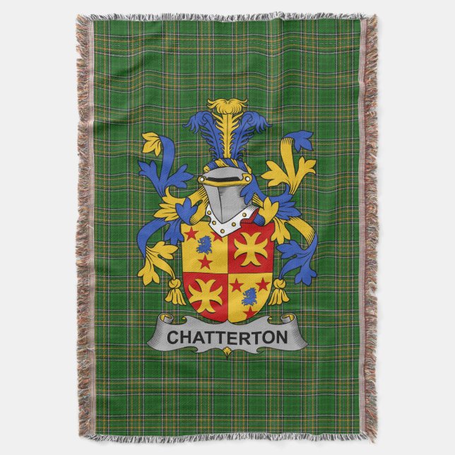 Irish Chatterton Coat of Arms Familienwappen Irlan Decke (Vorderseite Vertikal)