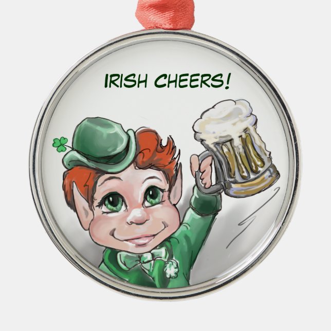 Irish Cheers! Portrait Premium Runde Ornamente (Vorne)