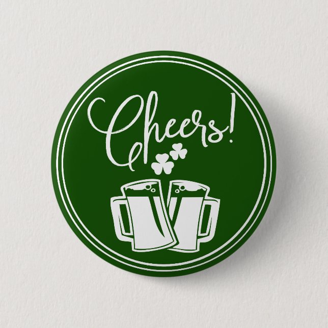 Irish Cheers St. Patricks Day Beer Celebration Button (Vorderseite)
