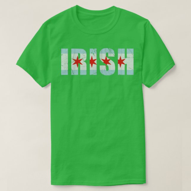Irish Chicago Flag St Patricks Day T-Shirt (Design vorne)