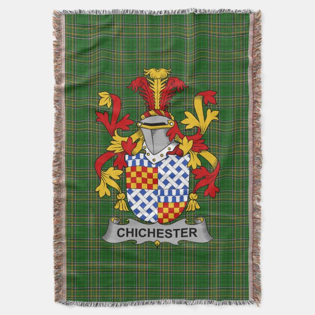 Irish Chichester Coat of Arms Familienwappen Irlan Decke (Vorderseite Vertikal)