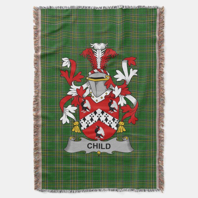 Irish Child Coat of Arms Familienwappen Irland Decke (Vorderseite Vertikal)