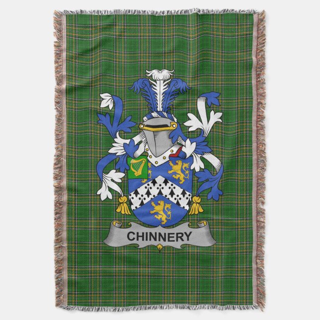 Irish Chinnery Coat of Arms Familienwappen Irland Decke (Vorderseite Vertikal)