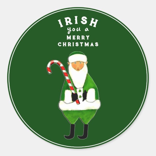 Irish Christmas Classic Round Sticker (Vorderseite)