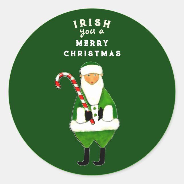 Irish Christmas Classic Round Sticker (Vorderseite)