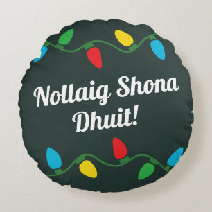 Irish Christmas Decor Pillow Rundes Kissen