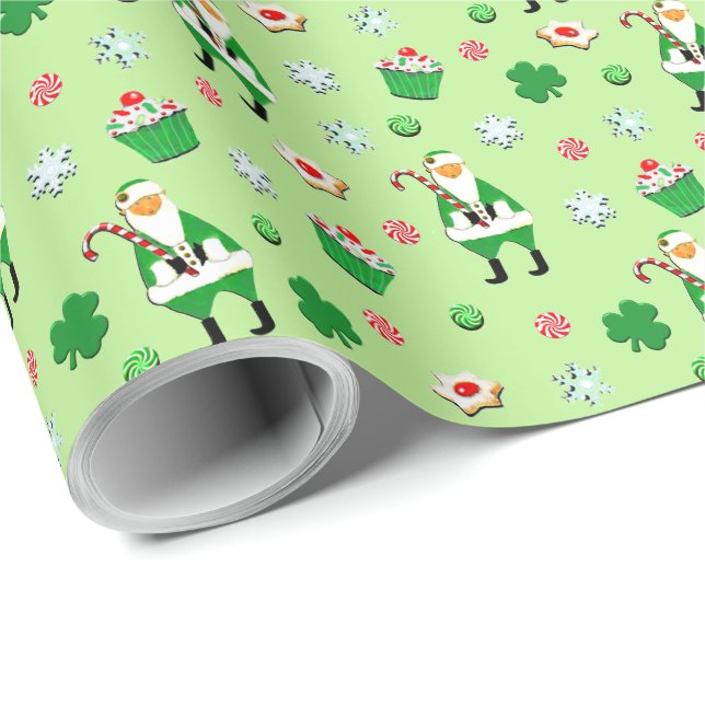 Irish Christmas Holiday Geschenk Geschenkpapier (Rolleneckpunkt)