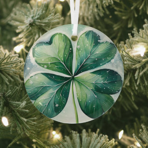 Irish Christmas Kleeblatt Ornament Aus Glas