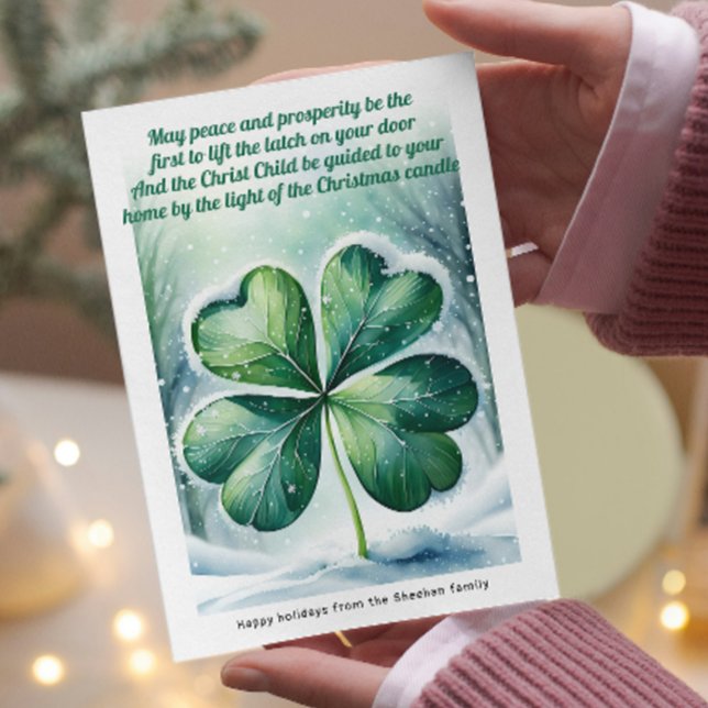 Irish Christmas Segen Personalisiert Feiertagskarte (Irish Christmas Blessing Personalized Holiday Card by Ricaso. Ireland themed holidays cards)