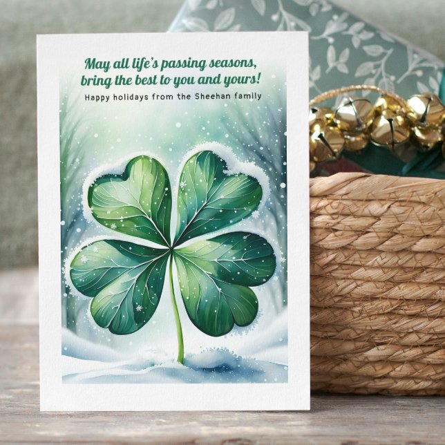 Irish Christmas Segen Personalisiert Feiertagskarte (Irish Christmas Blessing Personalized Holiday Card by Ricaso. Ireland themed holiday cards)