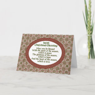 Irish Christmas Segen, Red Green Celtic Holiday Feiertagskarte